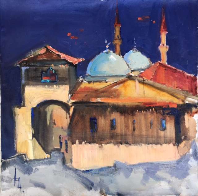 Абидина Анна Ханский дворец.Ночь. х.м. 60х60 2